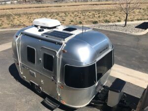 Airstream Bambi with Solar Panels on Top