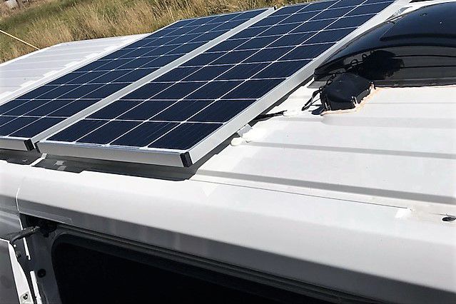 Roof Top Solar Panels on a sprinter van